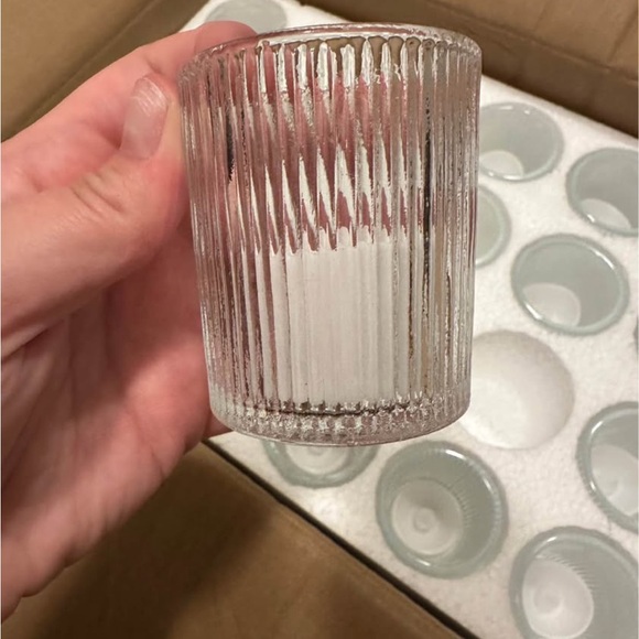 48 Amazon Clear Glass Tealight Holders with Electric Candles - Picture 2 of 2